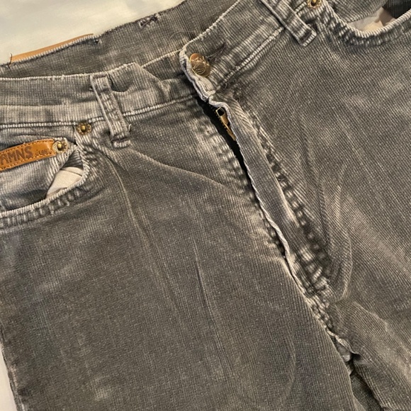 RARE! Y2K Grey Corduroy Hippie Flare Bellbottom MADE IN FRANCE AMNESIA JEANS - Picture 2 of 7